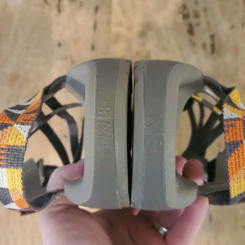 Chaco Z/Cloud X2 Womens Classic Sandals Size 8 Orange Grey White Comfort Hike - Picture 5 of 12